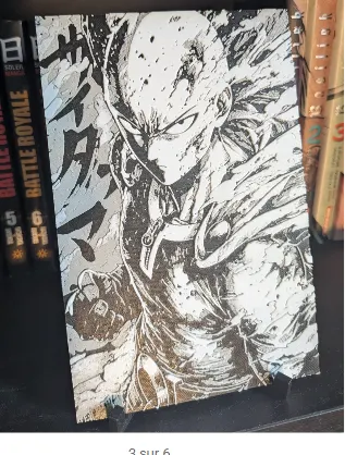 Illustration Saitama One Punch Man encrage manga — art geek pixel artisanal
